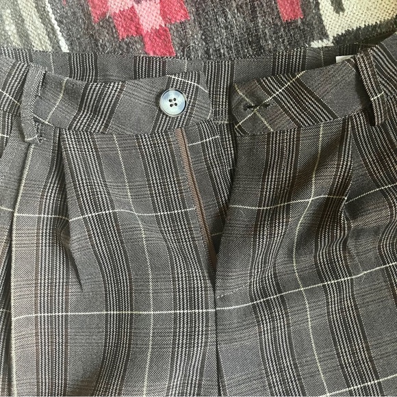 dazy β’ high waist brown plaid tartan loose wide leg pant trousers - Picture 16 of 16